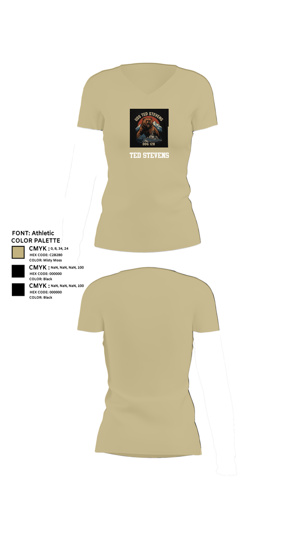 Womens Short Sleeve Vneck Shirt, TED STEVENS, , Teamtime, Team time, sublimation, custom sports apparel, team uniforms, spirit wear, spiritwear, sports uniforms, custom shirts, team store, custom team store, fundraiser sports, apparel fundraiser