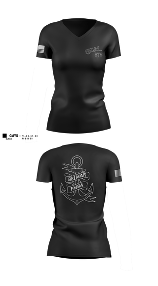 Womens Short Sleeve Vneck Shirt, Belmar Ems 378, EMS/EMT, Teamtime, Team time, sublimation, custom sports apparel, team uniforms, spirit wear, spiritwear, sports uniforms, custom shirts, team store, custom team store, fundraiser sports, apparel fundraiser