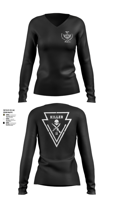 Killer Troop 1st PLT 84935125 Women's Long Sleeve V-neck Shirt - 100