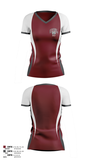 Womens Short Sleeve Vneck Shirt, Bishop Conaty - Our Lady of Loretto Golf, Golf, Teamtime, Team time, sublimation, custom sports apparel, team uniforms, spirit wear, spiritwear, sports uniforms, custom shirts, team store, custom team store, fundraiser sports, apparel fundraiser