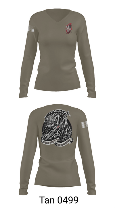 112th, 1/1 BN CRDT 19582480 Women's Long Sleeve V-neck Shirt - 77