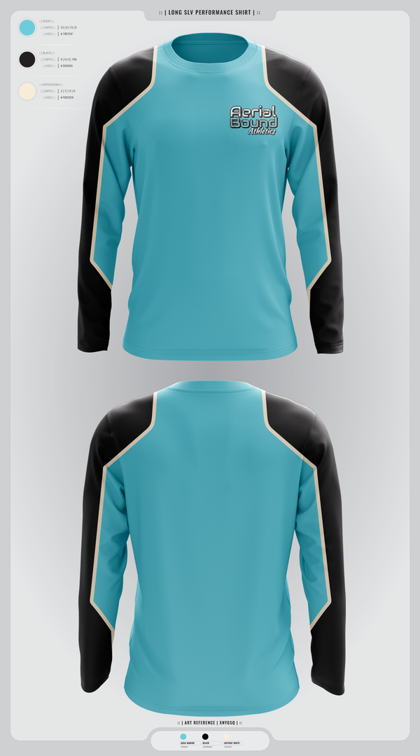 Long Sleeve Performance Shirt, Aerial Bound Athletics, Spirit Store, Teamtime, Team time, sublimation, custom sports apparel, team uniforms, spirit wear, spiritwear, sports uniforms, custom shirts, team store, custom team store, fundraiser sports, apparel fundraiser