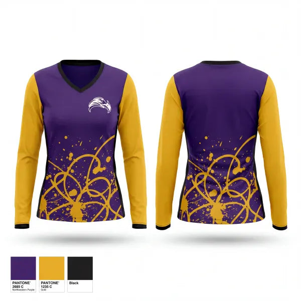 Womens Long Sleeve Vneck Shirt, Farwell Eagles, Softball, Teamtime, Team time, sublimation, custom sports apparel, team uniforms, spirit wear, spiritwear, sports uniforms, custom shirts, team store, custom team store, fundraiser sports, apparel fundraiser