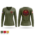6th Engineer support company Women's Long Sleeve V-neck Shirt - 1