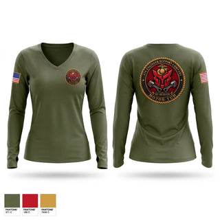 Womens Long Sleeve Vneck Shirt, 6th Engineer support company, Marines, Teamtime, Team time, sublimation, custom sports apparel, team uniforms, spirit wear, spiritwear, sports uniforms, custom shirts, team store, custom team store, fundraiser sports, apparel fundraiser