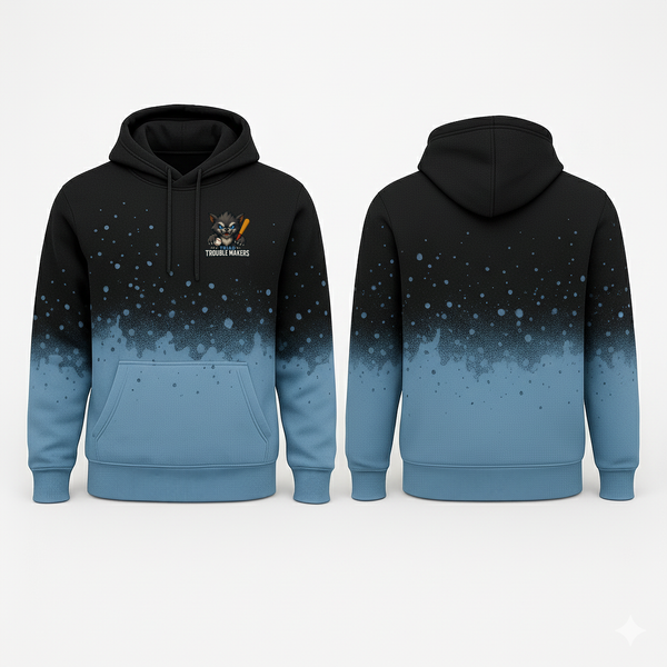 Hoodie, Troublemakers, Baseball, Teamtime, Team time, sublimation, custom sports apparel, team uniforms, spirit wear, spiritwear, sports uniforms, custom shirts, team store, custom team store, fundraiser sports, apparel fundraiser