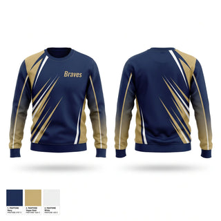 Crew Neck Sweatshirt, Braves, Softball, Teamtime, Team time, sublimation, custom sports apparel, team uniforms, spirit wear, spiritwear, sports uniforms, custom shirts, team store, custom team store, fundraiser sports, apparel fundraiser