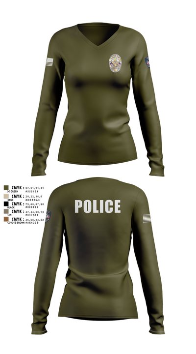 Miami Police Department 44557573 Women's Long Sleeve V-neck Shirt - 4