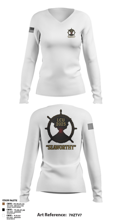 LCU 2025 kings mountain 57455496 Women's Long Sleeve V-neck Shirt - 2