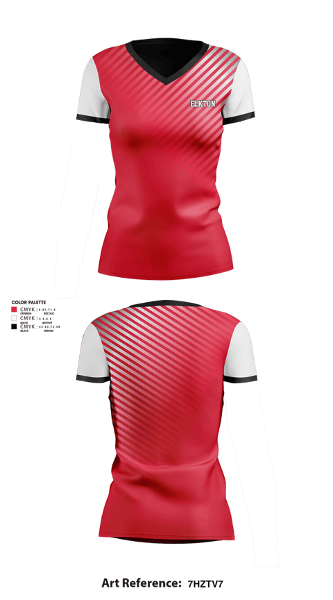 Womens Short Sleeve Vneck Shirt, Elkton, Women's Basketball, Teamtime, Team time, sublimation, custom sports apparel, team uniforms, spirit wear, spiritwear, sports uniforms, custom shirts, team store, custom team store, fundraiser sports, apparel fundraiser