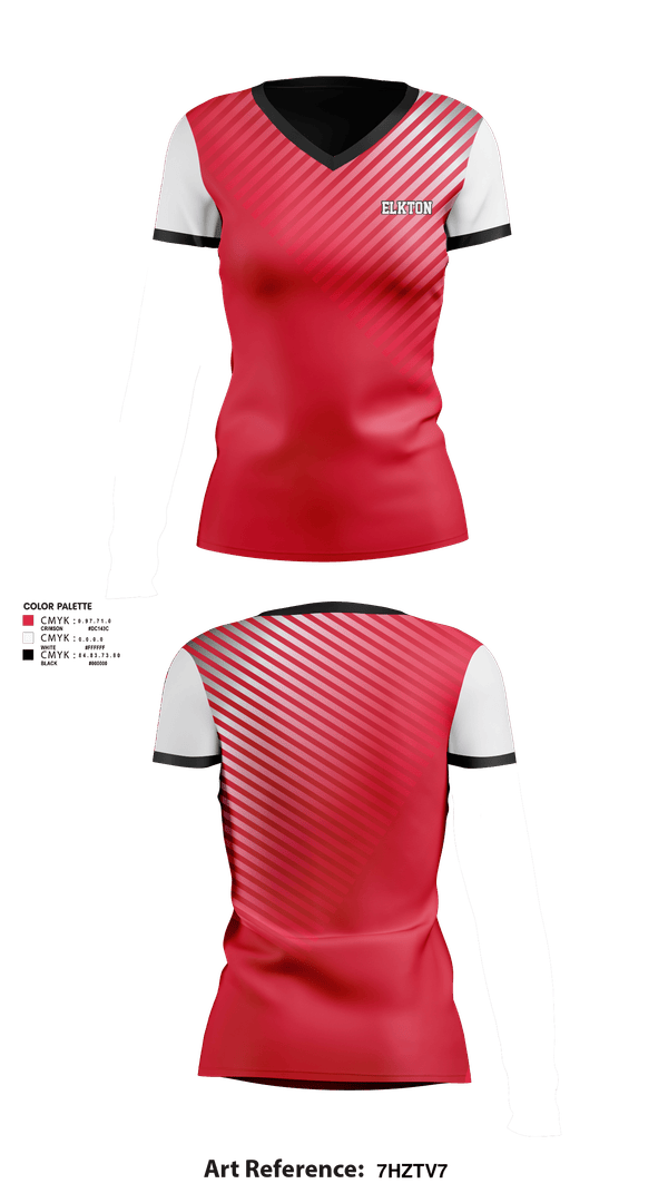Womens Short Sleeve Vneck Shirt, Elkton, Women's Basketball, Teamtime, Team time, sublimation, custom sports apparel, team uniforms, spirit wear, spiritwear, sports uniforms, custom shirts, team store, custom team store, fundraiser sports, apparel fundraiser
