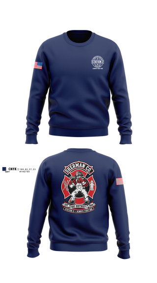 Crew Neck Sweatshirt, Sherman County Fire District 1, Fire Department, Teamtime, Team time, sublimation, custom sports apparel, team uniforms, spirit wear, spiritwear, sports uniforms, custom shirts, team store, custom team store, fundraiser sports, apparel fundraiser
