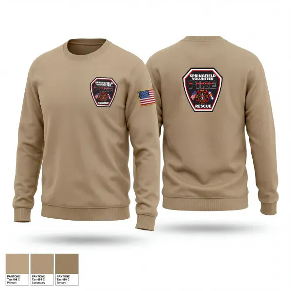 Crew Neck Sweatshirt, Springfield Volunteer Fire Dept., Fire Department, Teamtime, Team time, sublimation, custom sports apparel, team uniforms, spirit wear, spiritwear, sports uniforms, custom shirts, team store, custom team store, fundraiser sports, apparel fundraiser
