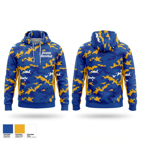 Hoodie, Oconto Baseball, Baseball, Teamtime, Team time, sublimation, custom sports apparel, team uniforms, spirit wear, spiritwear, sports uniforms, custom shirts, team store, custom team store, fundraiser sports, apparel fundraiser