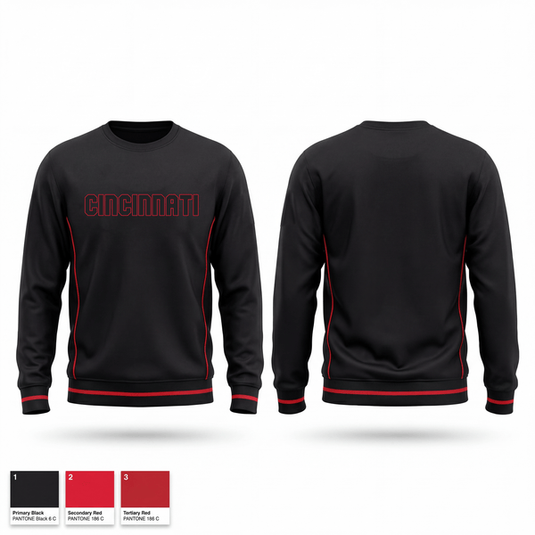 Crew Neck Sweatshirt, Cincinnati, Cincinnati Reds, Baseball, Teamtime, Team time, sublimation, custom sports apparel, team uniforms, spirit wear, spiritwear, sports uniforms, custom shirts, team store, custom team store, fundraiser sports, apparel fundraiser