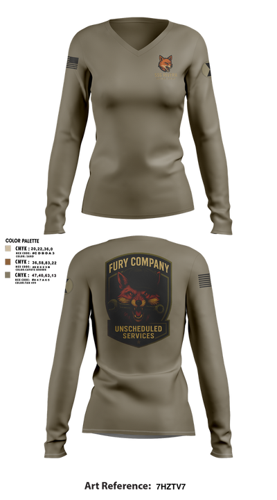 Unscheduled Service 19126504 Women's Long Sleeve V-neck Shirt - 3