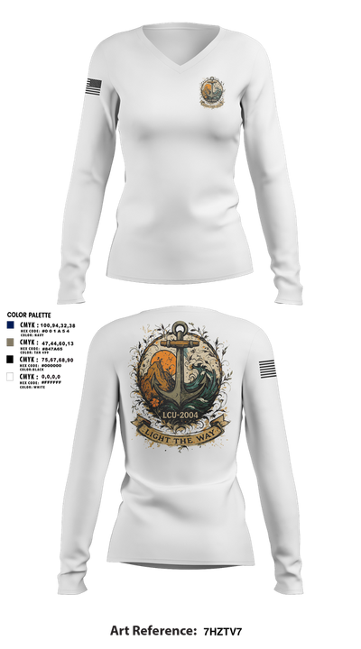 LCU-2004 59546896 Women's Long Sleeve V-neck Shirt - 17