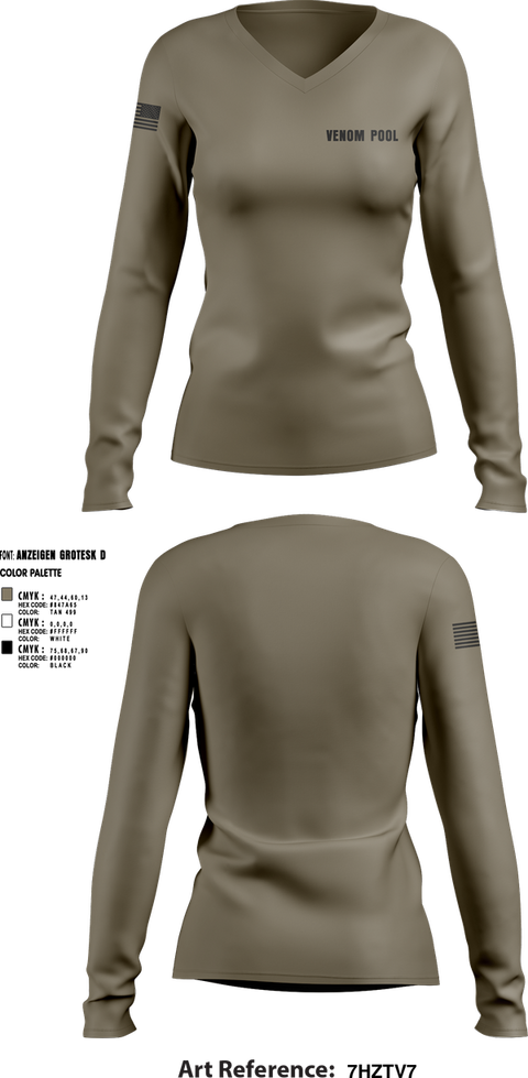Womens Long Sleeve Vneck Shirt, Venom Pool, , Teamtime, Team time, sublimation, custom sports apparel, team uniforms, spirit wear, spiritwear, sports uniforms, custom shirts, team store, custom team store, fundraiser sports, apparel fundraiser