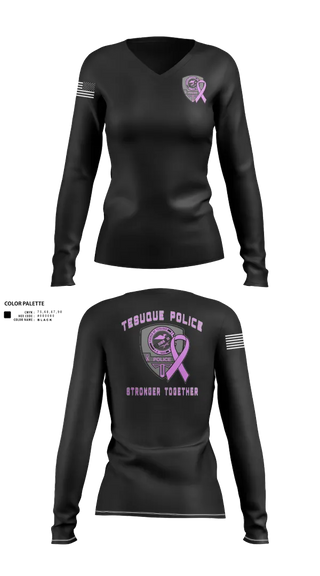 Womens Long Sleeve Vneck Shirt, Tesuque Police Dept, , Teamtime, Team time, sublimation, custom sports apparel, team uniforms, spirit wear, spiritwear, sports uniforms, custom shirts, team store, custom team store, fundraiser sports, apparel fundraiser