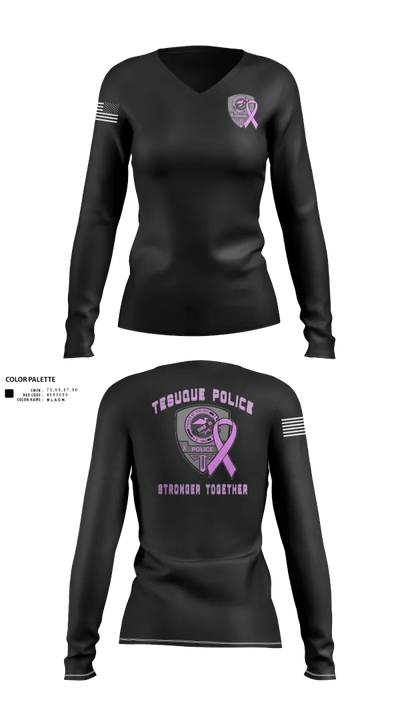 Tesuque Police Dept 47912639 Women's Long Sleeve V-neck Shirt - 21