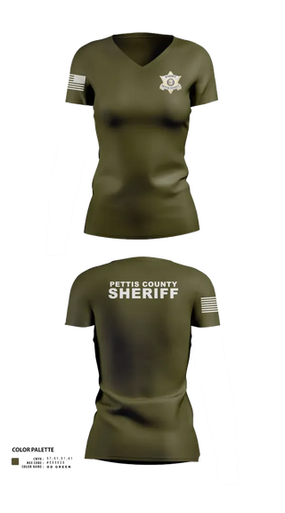 Womens Short Sleeve Vneck Shirt, Pettis County Sherrifs Office, Police, Teamtime, Team time, sublimation, custom sports apparel, team uniforms, spirit wear, spiritwear, sports uniforms, custom shirts, team store, custom team store, fundraiser sports, apparel fundraiser