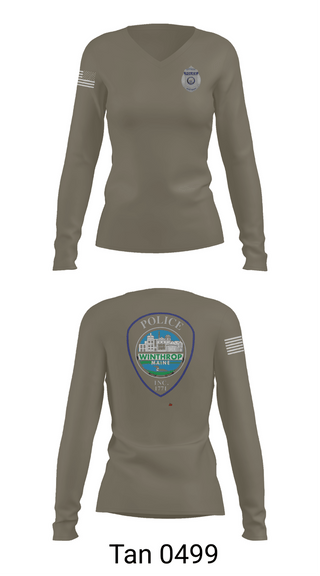 Womens Long Sleeve Vneck Shirt, Winthrop Police Department, Police, Teamtime, Team time, sublimation, custom sports apparel, team uniforms, spirit wear, spiritwear, sports uniforms, custom shirts, team store, custom team store, fundraiser sports, apparel fundraiser