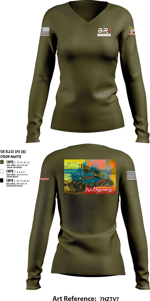 Women's Long Sleeve Vneck Shirt, BR1 MotorsportsBR1 Motorsports, , Teamtime, Team time, sublimation, custom sports apparel, team uniforms, spirit wear, spiritwear, sports uniforms, custom shirts, team store, custom team store, fundraiser sports, apparel fundraiser