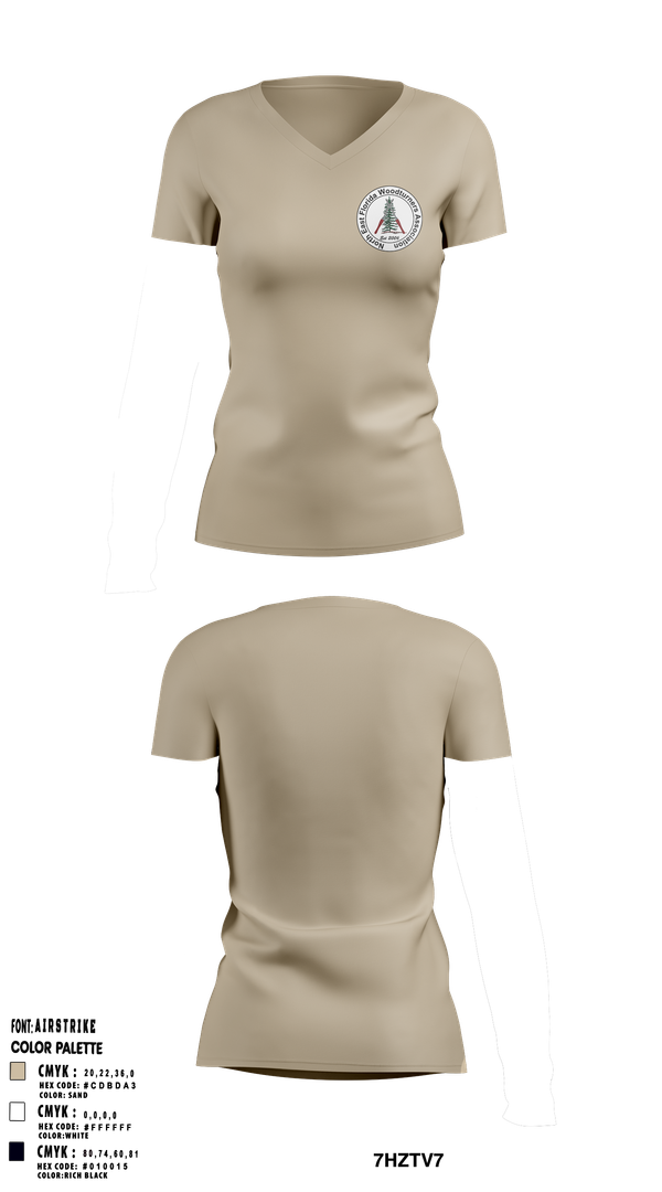Womens Short Sleeve Vneck Shirt, Northeast Florida Woodturning Association, , Teamtime, Team time, sublimation, custom sports apparel, team uniforms, spirit wear, spiritwear, sports uniforms, custom shirts, team store, custom team store, fundraiser sports, apparel fundraiser