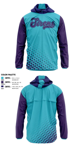 Windbreaker, Sirens, Softball, Teamtime, Team time, sublimation, custom sports apparel, team uniforms, spirit wear, spiritwear, sports uniforms, custom shirts, team store, custom team store, fundraiser sports, apparel fundraiser
