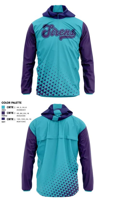 Windbreaker, Sirens, Softball, Teamtime, Team time, sublimation, custom sports apparel, team uniforms, spirit wear, spiritwear, sports uniforms, custom shirts, team store, custom team store, fundraiser sports, apparel fundraiser