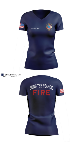 Womens Short Sleeve Vneck Shirt, Sunsites-Pearce Fire District, Fire Department, Teamtime, Team time, sublimation, custom sports apparel, team uniforms, spirit wear, spiritwear, sports uniforms, custom shirts, team store, custom team store, fundraiser sports, apparel fundraiser