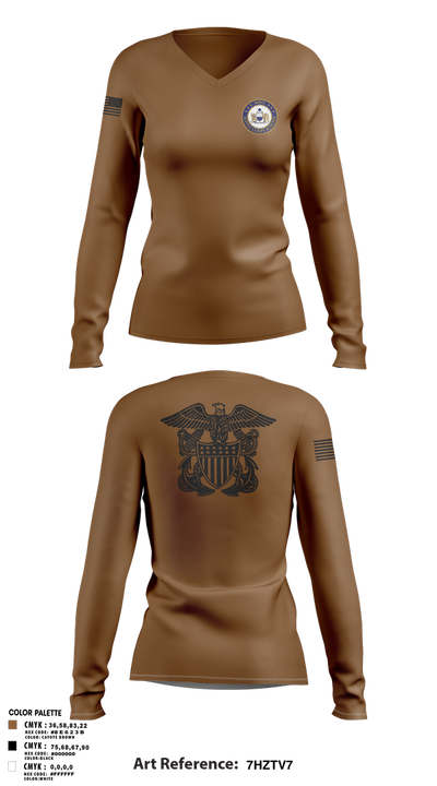 NSCS 5446816 Women's Long Sleeve V-neck Shirt - 4