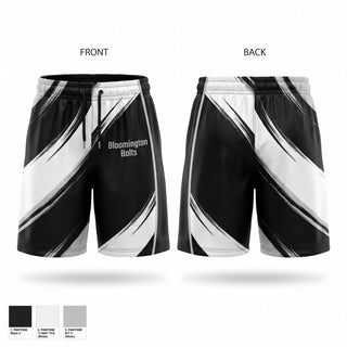 Mens Reversible Basketball Shorts, Bloomington Bolts, Women's Basketball, Teamtime, Team time, sublimation, custom sports apparel, team uniforms, spirit wear, spiritwear, sports uniforms, custom shirts, team store, custom team store, fundraiser sports, apparel fundraiser