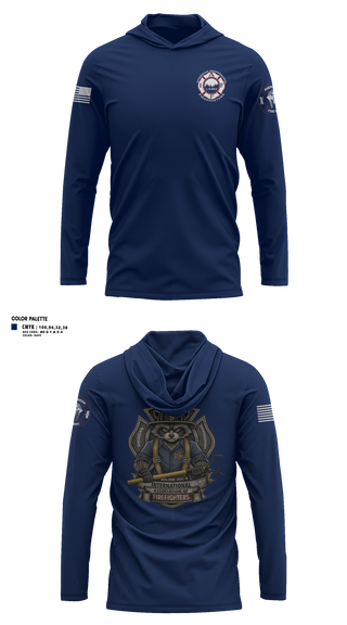 Long Sleeve Performance Shirt with hood, Sheridan fire district, Fire Department, Teamtime, Team time, sublimation, custom sports apparel, team uniforms, spirit wear, spiritwear, sports uniforms, custom shirts, team store, custom team store, fundraiser sports, apparel fundraiser
