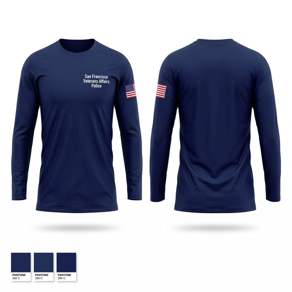 Long Sleeve Performance Shirt, San Francisco Veterans Affairs Police, Police, Teamtime, Team time, sublimation, custom sports apparel, team uniforms, spirit wear, spiritwear, sports uniforms, custom shirts, team store, custom team store, fundraiser sports, apparel fundraiser