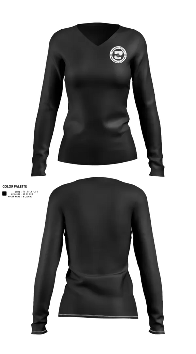 Arkansas School for the Deaf and Blind 10117380 Women's Long Sleeve V-neck Shirt - 1