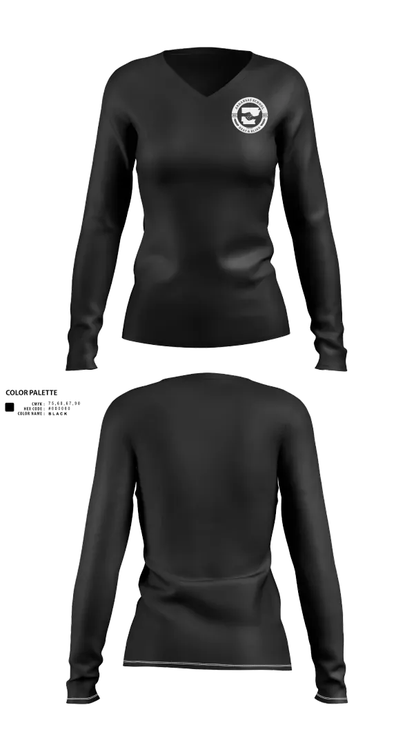 Womens Long Sleeve Vneck Shirt, Arkansas School for the Deaf and Blind, , Teamtime, Team time, sublimation, custom sports apparel, team uniforms, spirit wear, spiritwear, sports uniforms, custom shirts, team store, custom team store, fundraiser sports, apparel fundraiser