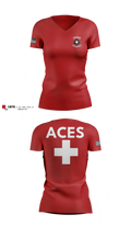 ACES 41643148 Women's Short Sleeve V-neck Shirt - 100
