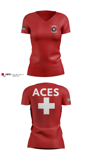 Womens Short Sleeve Vneck Shirt, ACES, EMS/EMT, Teamtime, Team time, sublimation, custom sports apparel, team uniforms, spirit wear, spiritwear, sports uniforms, custom shirts, team store, custom team store, fundraiser sports, apparel fundraiser