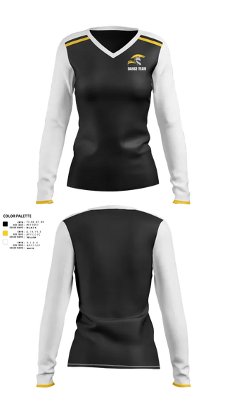 Womens Long Sleeve Vneck Shirt, Waupun Middle School Dance Team, Cheer, Teamtime, Team time, sublimation, custom sports apparel, team uniforms, spirit wear, spiritwear, sports uniforms, custom shirts, team store, custom team store, fundraiser sports, apparel fundraiser