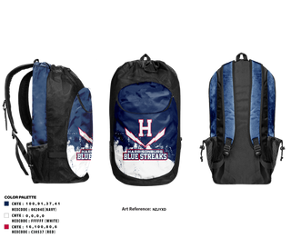 Gear Bag, Harrisonburg Blue Streaks, Cross Country, Teamtime, Team time, sublimation, custom sports apparel, team uniforms, spirit wear, spiritwear, sports uniforms, custom shirts, team store, custom team store, fundraiser sports, apparel fundraiser