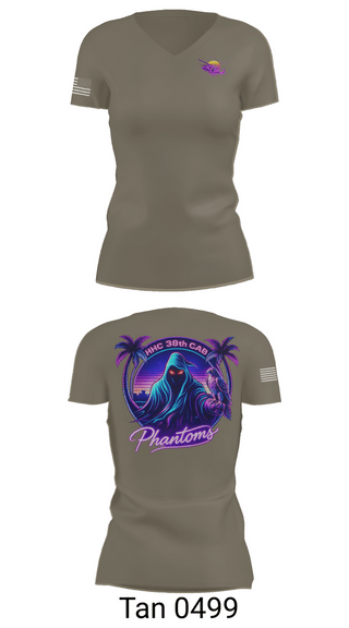 Womens Short Sleeve Vneck Shirt, HHC 38th CAB, National Guard, Teamtime, Team time, sublimation, custom sports apparel, team uniforms, spirit wear, spiritwear, sports uniforms, custom shirts, team store, custom team store, fundraiser sports, apparel fundraiser