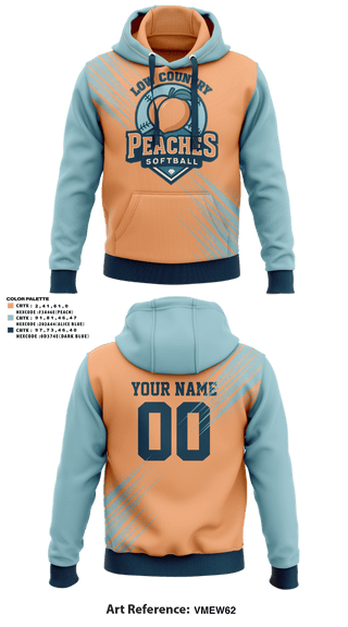 Hoodie, LowCountry Peaches, Softball, Teamtime, Team time, sublimation, custom sports apparel, team uniforms, spirit wear, spiritwear, sports uniforms, custom shirts, team store, custom team store, fundraiser sports, apparel fundraiser