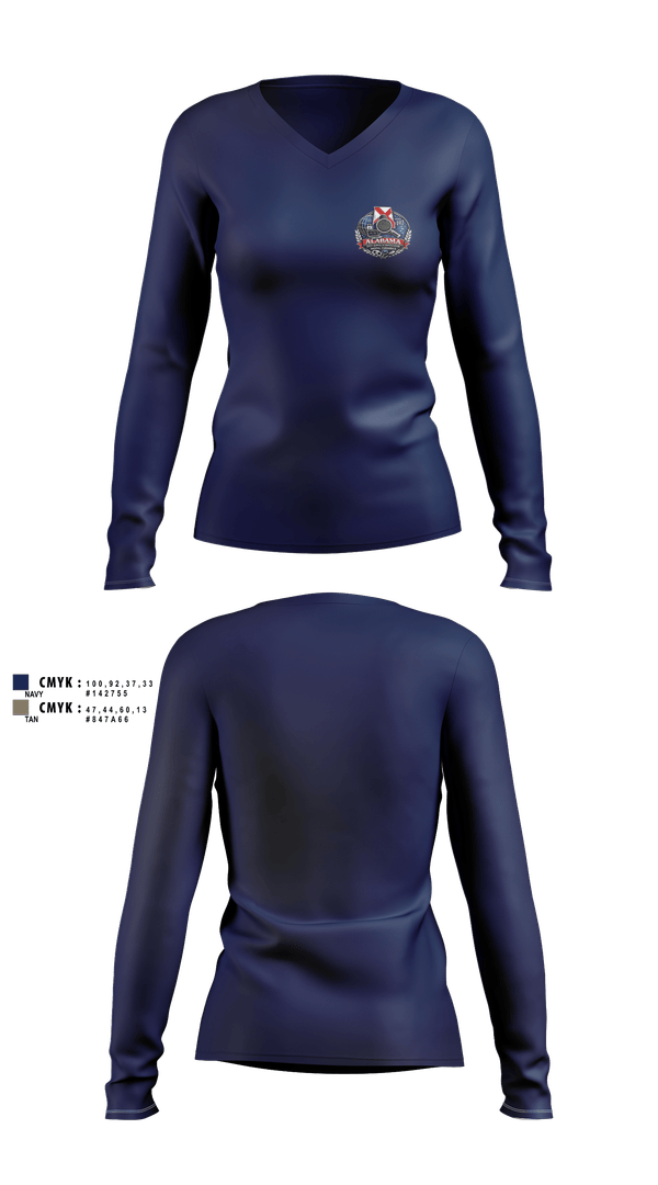 Womens Long Sleeve Vneck Shirt, Alabama ICAC, Police, Teamtime, Team time, sublimation, custom sports apparel, team uniforms, spirit wear, spiritwear, sports uniforms, custom shirts, team store, custom team store, fundraiser sports, apparel fundraiser