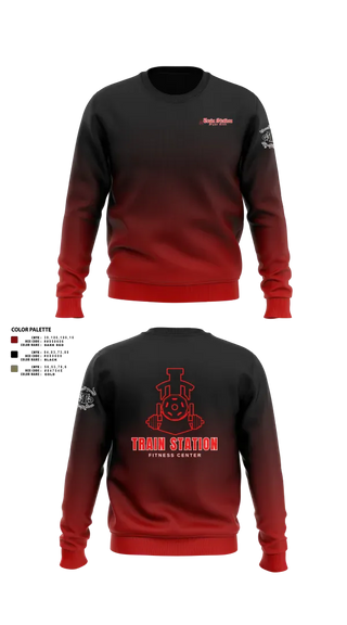 Crew Neck Sweatshirt, Train Station Fight Club, Spirit Store, Teamtime, Team time, sublimation, custom sports apparel, team uniforms, spirit wear, spiritwear, sports uniforms, custom shirts, team store, custom team store, fundraiser sports, apparel fundraiser
