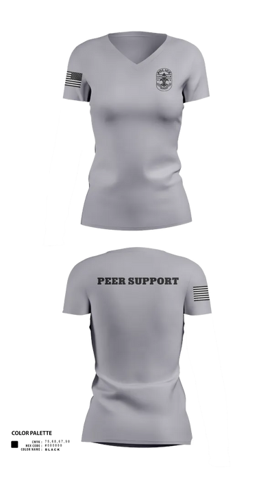 LMPD PEER SUPPORT 60613190 Women's Short Sleeve V-neck Shirt - 51