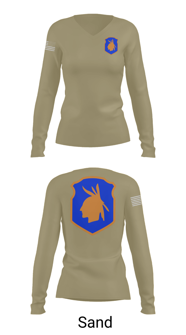 Womens Long Sleeve Vneck Shirt, 98th training div, , Teamtime, Team time, sublimation, custom sports apparel, team uniforms, spirit wear, spiritwear, sports uniforms, custom shirts, team store, custom team store, fundraiser sports, apparel fundraiser