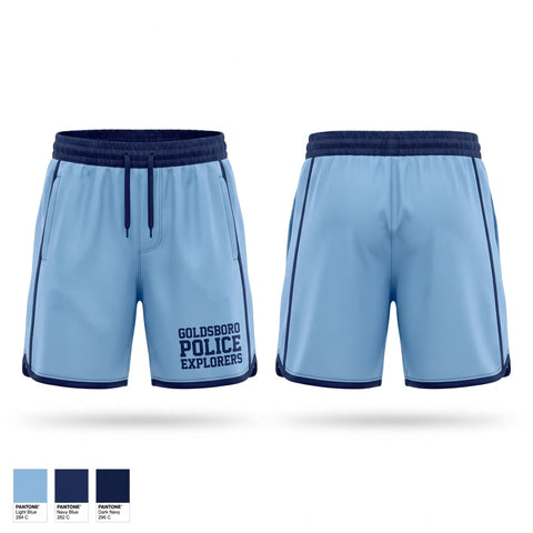 Athletic Shorts With Pockets, Goldsboro Police Explorers, Police, Teamtime, Team time, sublimation, custom sports apparel, team uniforms, spirit wear, spiritwear, sports uniforms, custom shirts, team store, custom team store, fundraiser sports, apparel fundraiser