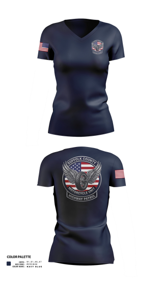 Womens Short Sleeve Vneck Shirt, SCPD Motorcycle Unit, Police, Teamtime, Team time, sublimation, custom sports apparel, team uniforms, spirit wear, spiritwear, sports uniforms, custom shirts, team store, custom team store, fundraiser sports, apparel fundraiser