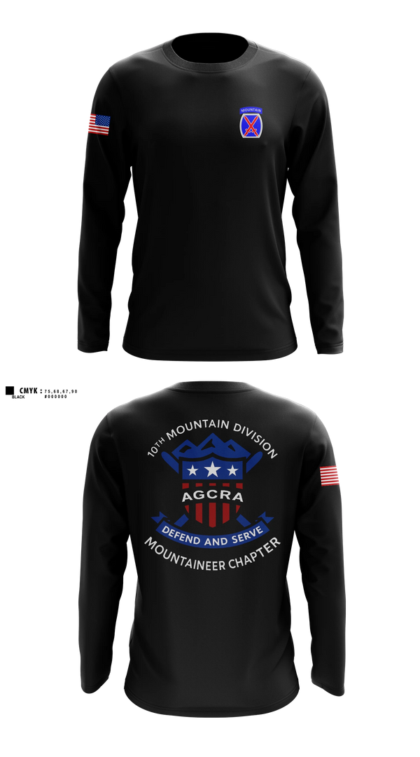 Long Sleeve Performance Shirt, Mountaineer Chapter Adjutant General Regimental Association, Army, Teamtime, Team time, sublimation, custom sports apparel, team uniforms, spirit wear, spiritwear, sports uniforms, custom shirts, team store, custom team store, fundraiser sports, apparel fundraiser